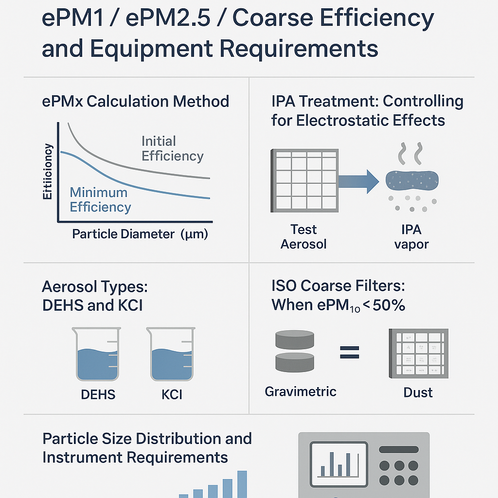 Understanding ISO 16890: Test Methods for ePM1 / ePM2.5 / Coarse Efficiency and Equipment Requirements