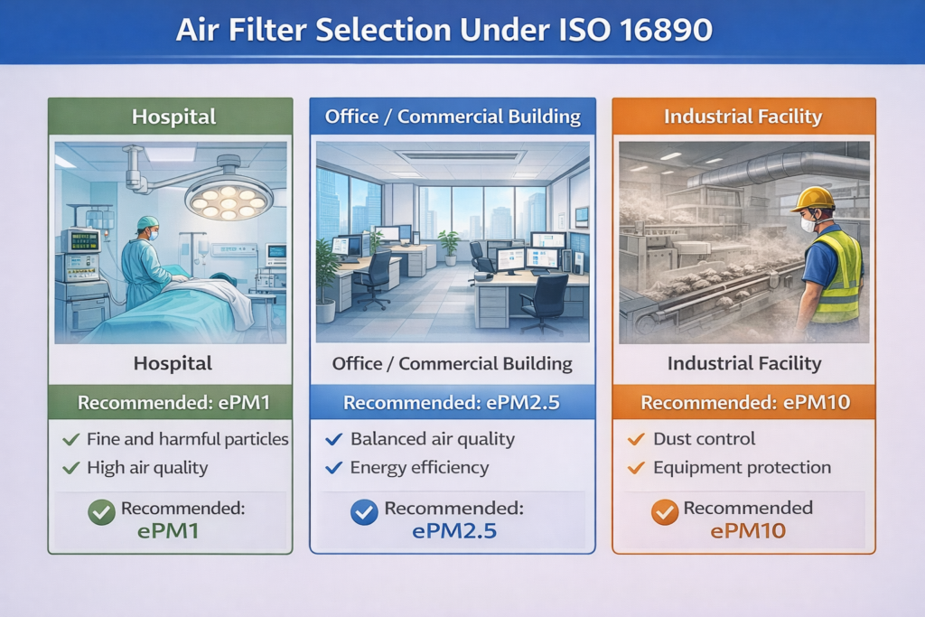 Выбор воздушного фильтра по ISO 16890