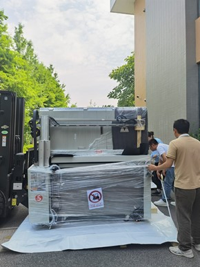 Equipment being protected and packed for the two shipments