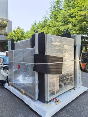 Equipment being protected and packed for the two shipments1